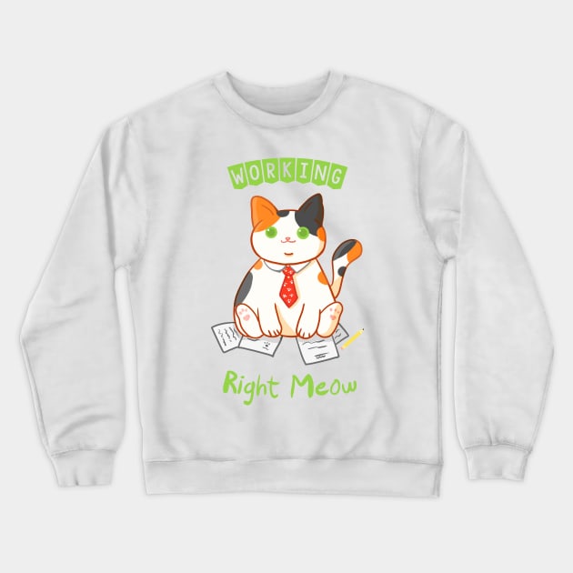 Cat at work Crewneck Sweatshirt by Ebidcheese